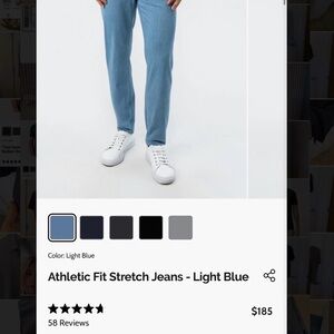 Men's Blue Denim Jeans - Classic Straight Fit